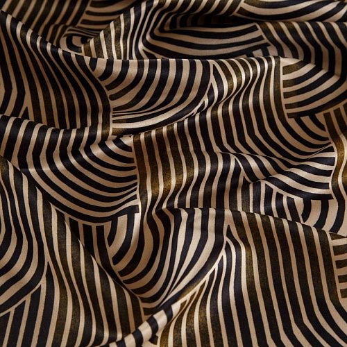 Сатин-тафта 001-16630 бежево-черный