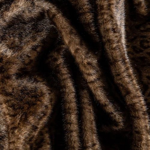 Мех искусственный К36-171 коричневый принтованный