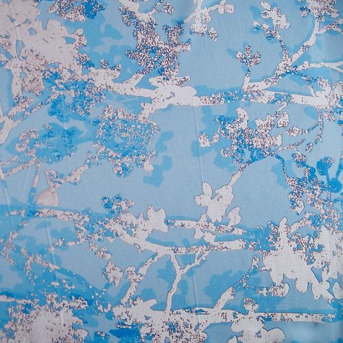 Шифон 068-17376 небесно-голубой принтованный