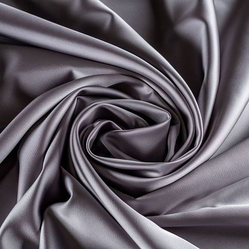 Сатин стрейч К33-566 серебристо-серый однотонный