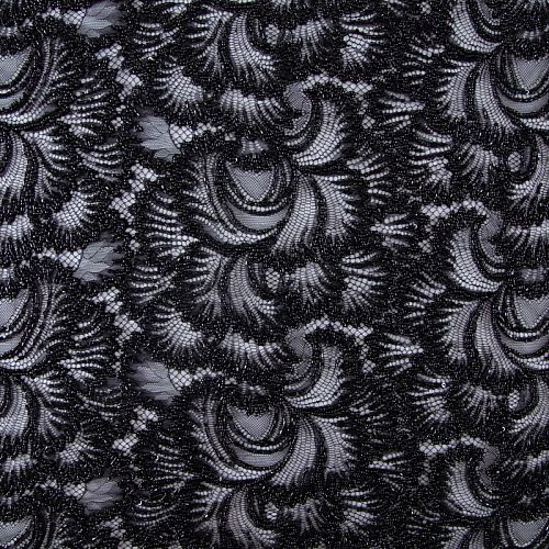 Шантильи с вышивкой и бисером 031-19788 черный