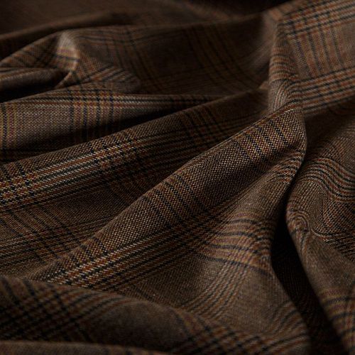 Ткань костюмная 025-14418 коричневый принтованный