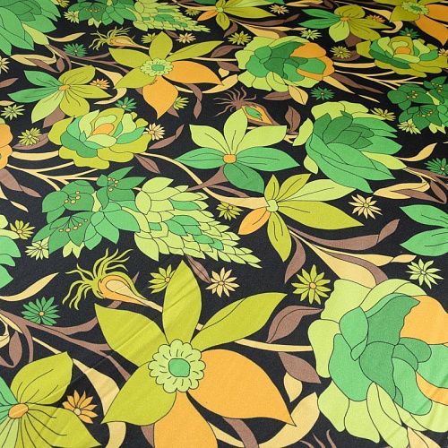 Лайкра прорезиненная 005-11770 черный принтованный