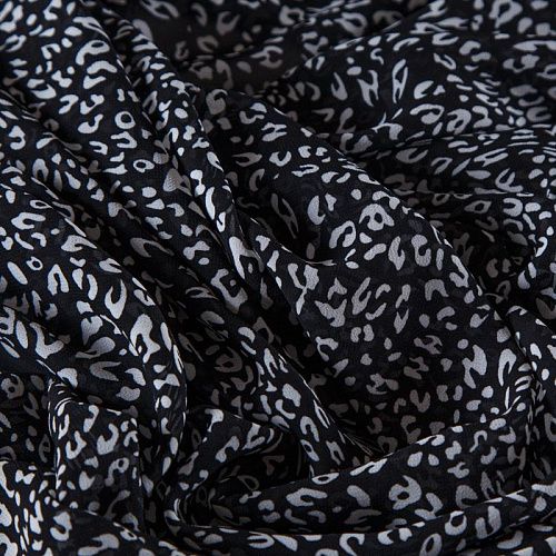 Шифон 068-13570 черный принтованный