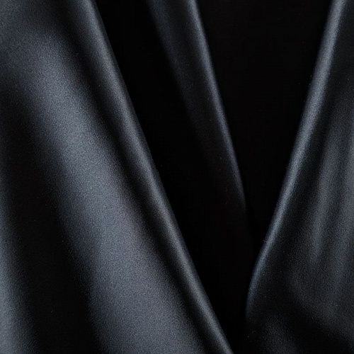 Атлас ватуссо К12-388 черный однотонный