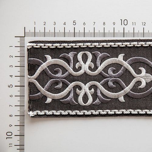 Бордюр жаккардовый 7 см 0000-357-104-003 графит с серым