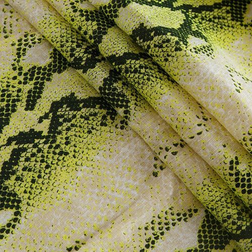 Лен натуральный 035-14431 лимонный принтованный