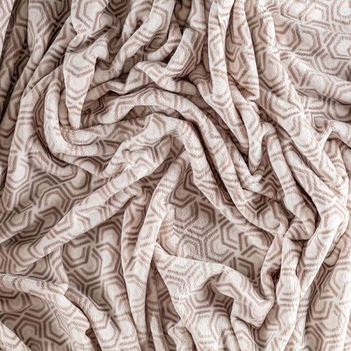 Флис-мех К33-977 молочный принтованный