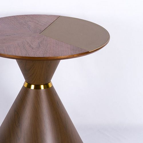 Столик журнальный d-50 см V13 металл/МДФ/экокожа