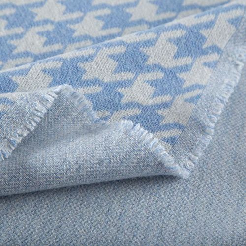 Трикотаж шерстяной вязаный 056-19824 бело-голубой