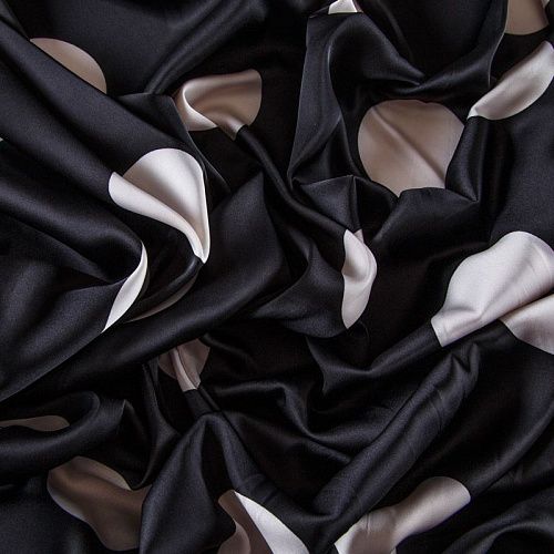 Шелк синтетический 065-13795 черный принтованный