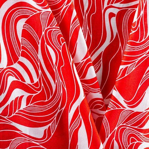 Штапель 069-01518 красный принтованный