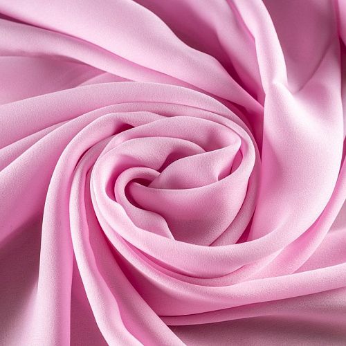 Крепдешин натуральный К36-262 розовый однотонный