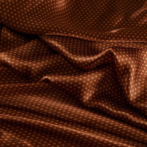 Шелк натуральный 064-17171 корица принтованный