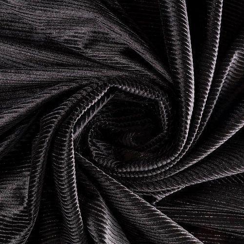 Бархат с люрексом К33-547 черный однотонный