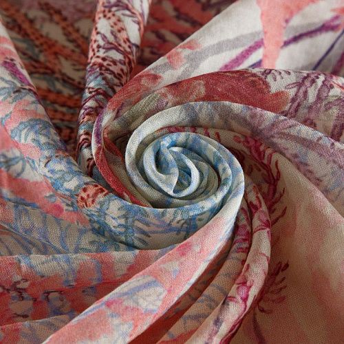 Батист Versace 003-16370 розово-голубой мультиколор