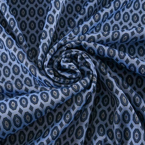 Трикотаж жаккардовый 056-12027 голубой