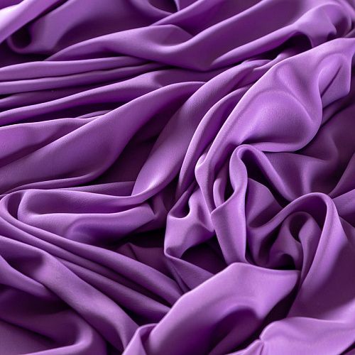 Крепдешин натуральный 028-09449 сиреневый однотонный