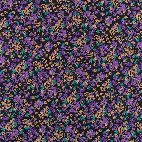 Твил-штапель 069-04020 черный принтованный