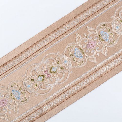 Бордюр велюровый 18 см 0000-357-104-020 бежевый с вензелем