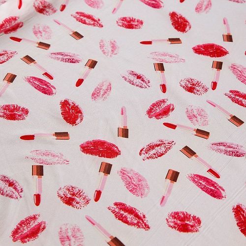 Вискоза "Лоренцо" стрейч 036-17684 молочный принтованный