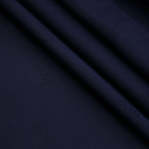 Крепдешин натуральный 028-16204 синий космос однотонный