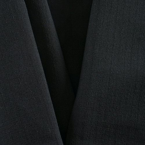 Креп двойной 026-11947 черный однотонный