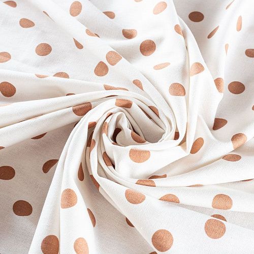 Лен натуральный 035-01389 молочный принтованный