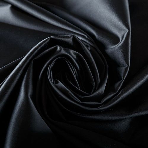 Атлас ватуссо К12-388 черный однотонный