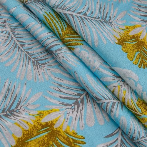 Штапель 069-17434 ментоловый принтованный