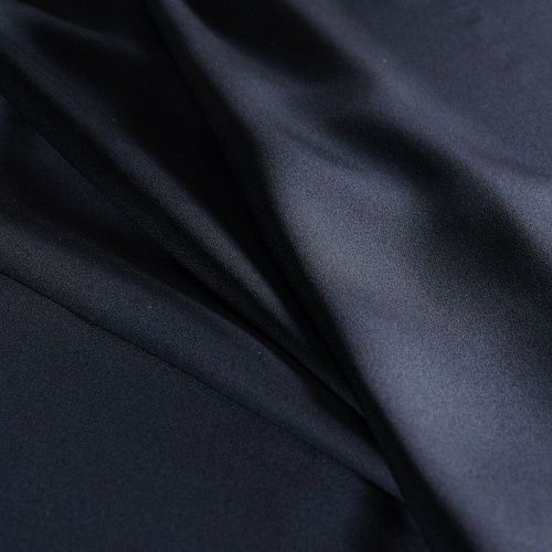 Шелк натуральный стрейч 064-11951 черный однотонный