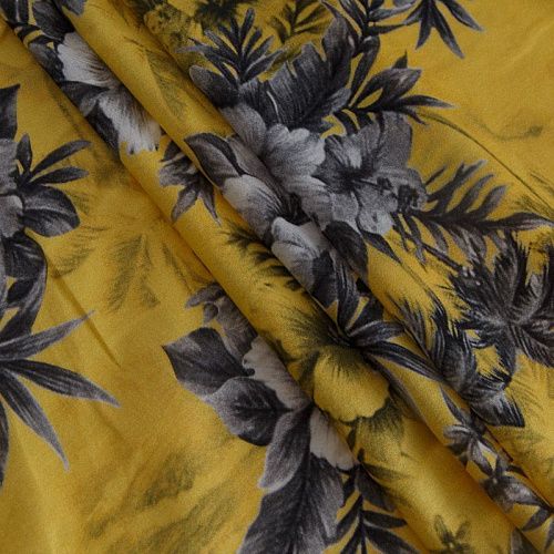 Батист 003-15050 желтый принтованный