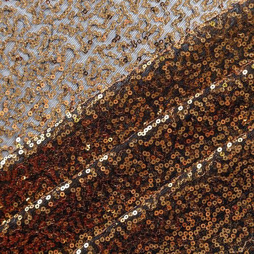 Пайетки на сетке 055-09152 бронзовый однотонный