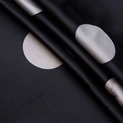 Шелк синтетический 065-13795 черный принтованный