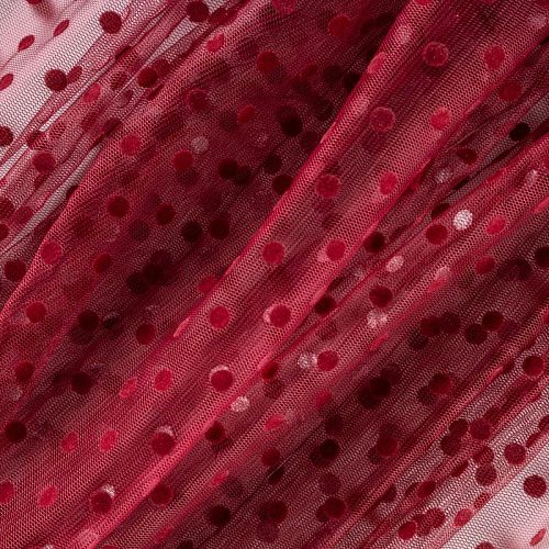 Фатин с флоком К33-1008 вишневый