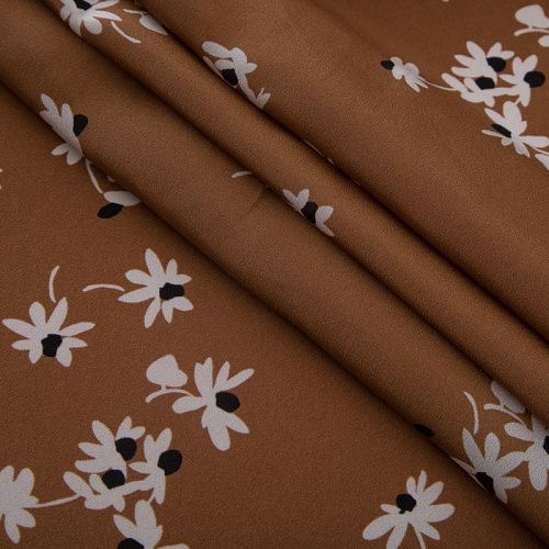 Крепдешин шелковый MaxMara 028-19272 карамельный принтованный