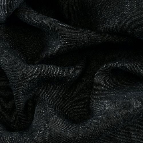 Лен натуральный 035-12032 черный джинс однотонный