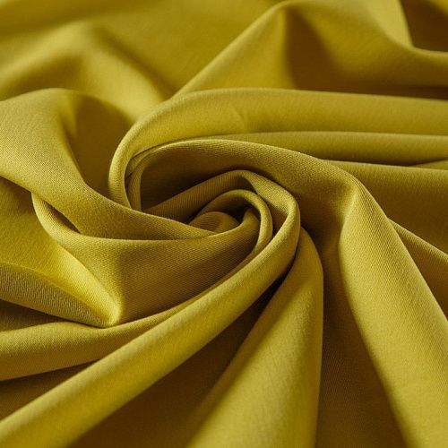 Ткань костюмная стрейч 025-13878 желто-горчичный однотонный