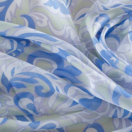 Шифон 068-17367 фисташковый принтованный