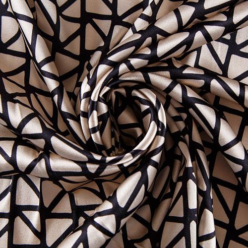 Шелк натуральный 064-12314 молочный принтованный