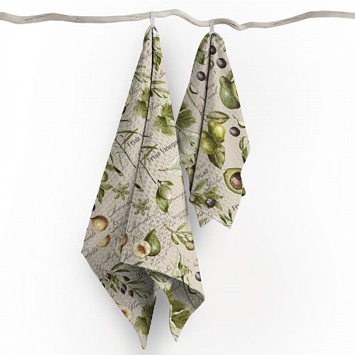 Полотно вафельное 007-13890 песочный принтованный