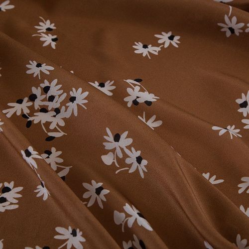 Крепдешин шелковый MaxMara 028-19272 карамельный принтованный