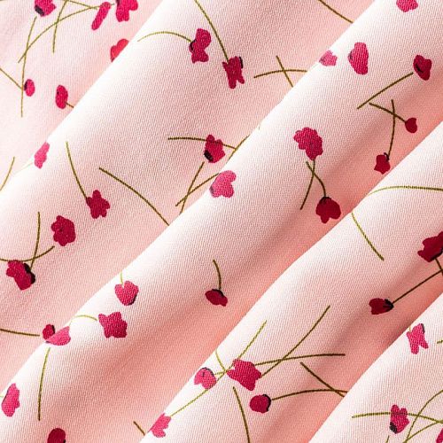 Твил-штапель 069-00360 розовый принтованный