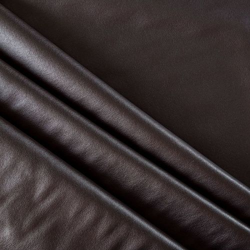 Экокожа на флисе К21-107 темно-коричневый однотонный