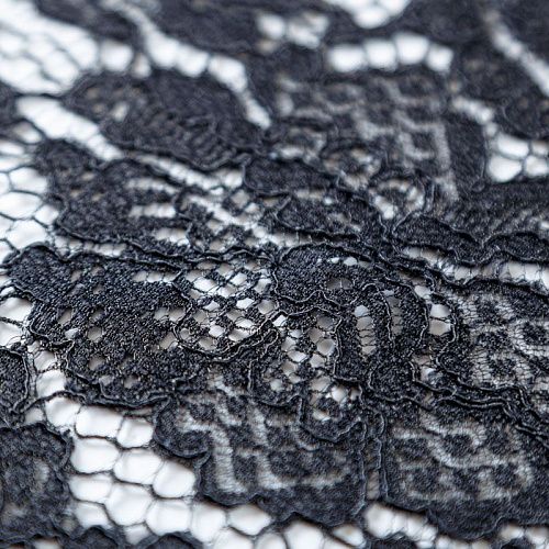 Гипюр 012-07366 черный однотонный