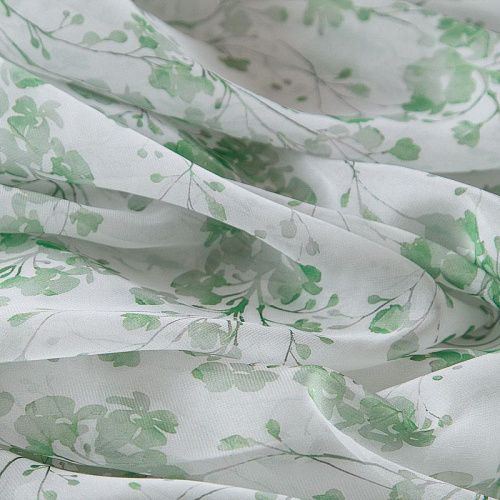 Шифон 068-17370 белый принтованный