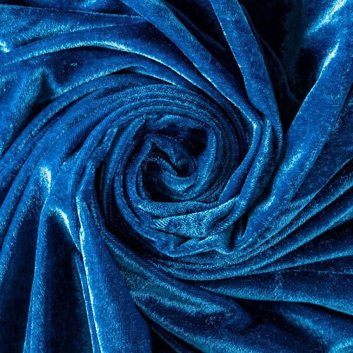 Бархат стрейч К33-780 морская волна однотонный