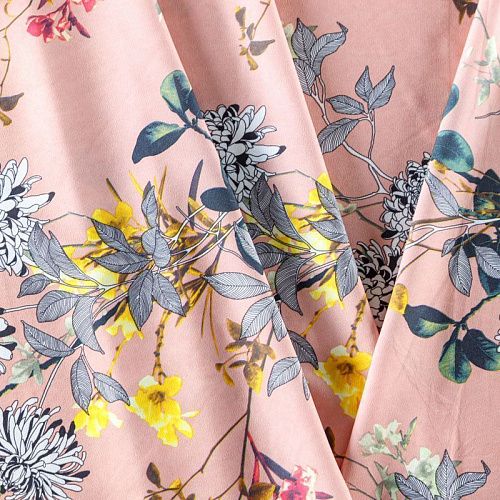 Вискоза "Лоренцо" 036-08329 пудрово-розовый принтованный