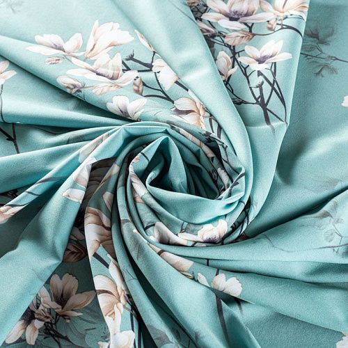 Вискоза "Лоренцо" 036-01535 мятно-зеленый принтованный