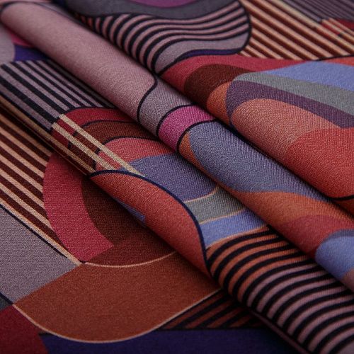 Шерсть стрейч плательная Emilio Pucci 066-19115 бордовый мультиколор